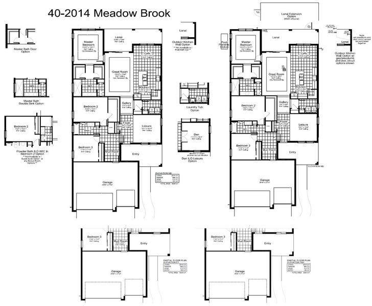2D floor plan layout for the Meadow Brook by Neal Communities in SkySail, Naples, FL (Image 4).