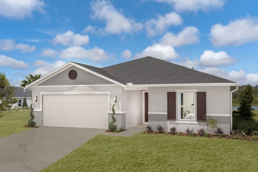 Representative exterior photo of a completed home built from the Plan 1989 Modeled by KB Home in The Preserve at Legends Pointe II, Hudson, FL (Image 14).
