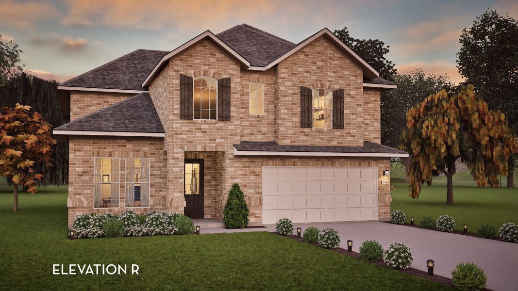 Representative exterior photo of a completed home built from the Hayden by CastleRock Communities in Solterra, Mesquite, TX (Image 2). Representative exterior photo of a completed home built from the Hayden by CastleRock Communities in Solterra, Mesquite, TX (Image 2).