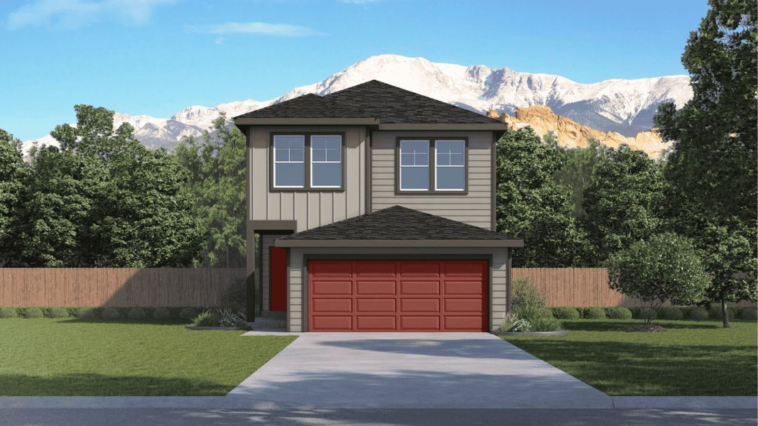 Representative exterior photo of a completed home built from the Osprey by D.R. Horton in The Ridge at Lorson Ranch, Colorado Springs, CO (Image 5). Representative exterior photo of a completed home built from the Osprey by D.R. Horton in The Ridge at Lorson Ranch, Colorado Springs, CO (Image 5).