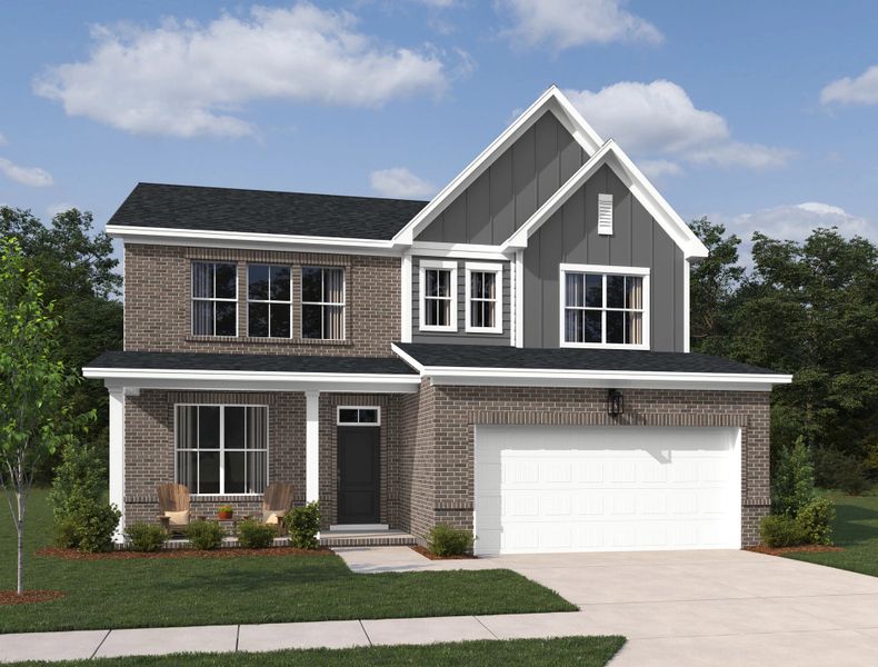 Representative exterior photo of a completed home built from the Macon by Ashton Woods in Ascent at Arbor Ridge, La Vergne, TN (Image 12).
