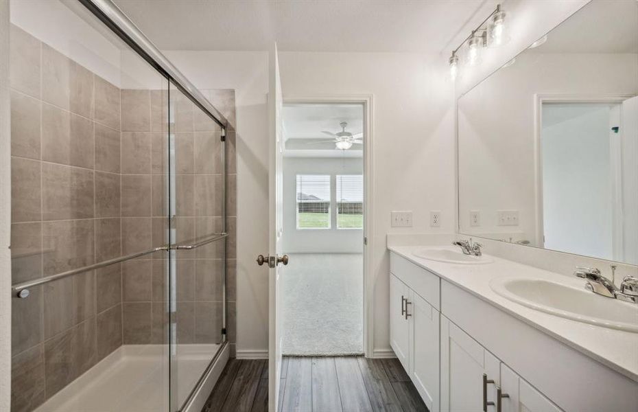 Oversized shower *real home pictured