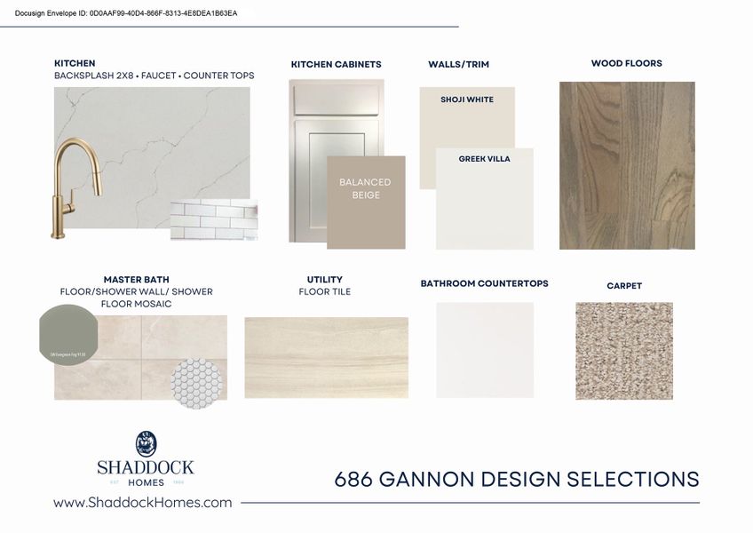 Sample of building materials used in homes in Estates at Rockhill, Frisco (Image 3).