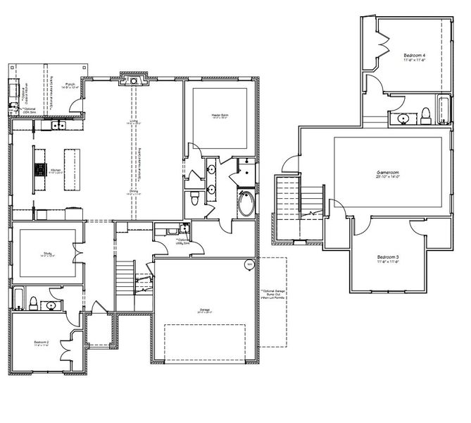 2D floor plan layout for the The Landry by Reece Homes in Greens Prairie Reserve, College Station, TX (Image 4). 2D floor plan layout for the The Landry by Reece Homes in Greens Prairie Reserve, College Station, TX (Image 4).