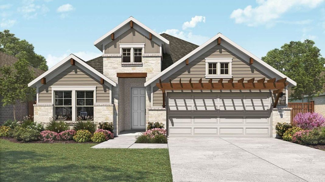 2D floor plan layout for the Juniper by DRB Homes in Piedmont, San Antonio, TX (Image 22).