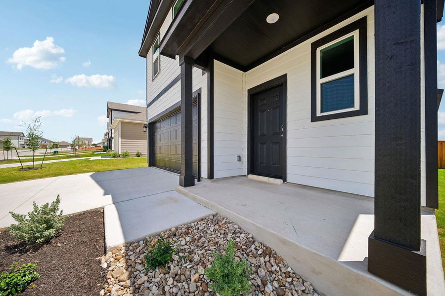 Exterior details and patio area of a home in Eastwood at Sonterra, Jarrell (Image 4). Exterior details and patio area of a home in Eastwood at Sonterra, Jarrell (Image 4).
