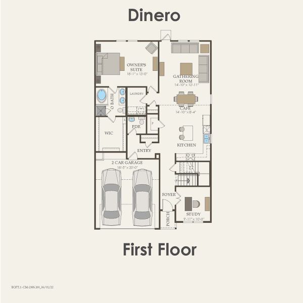2D floor plan layout for the Dinero by Centex in Pinara Pines, Conroe, TX (Image 4). 2D floor plan layout for the Dinero by Centex in Pinara Pines, Conroe, TX (Image 4).