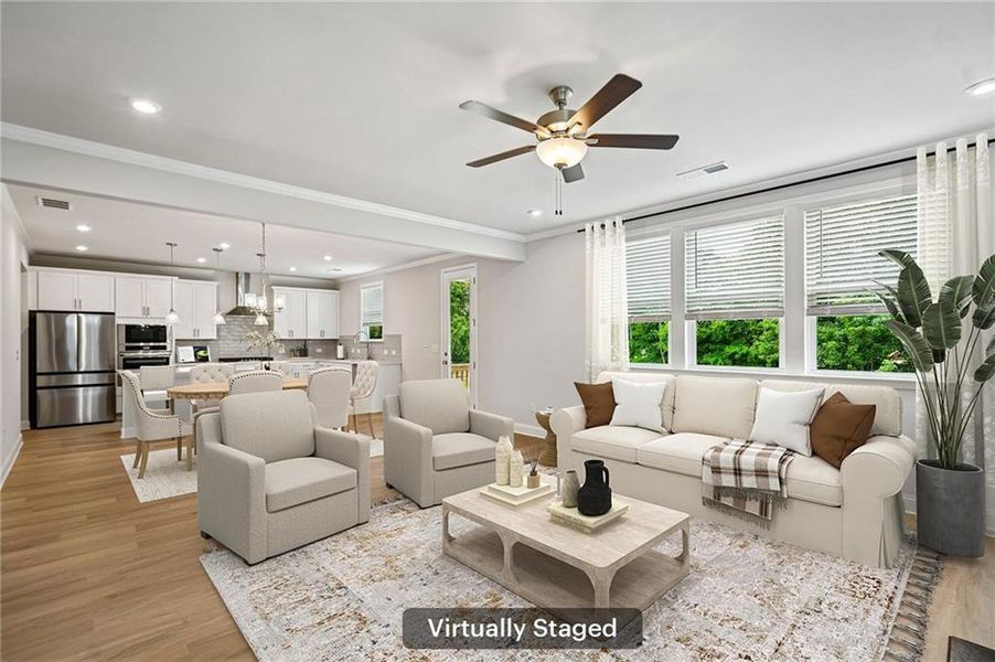 Furnished interior view inside a new home in Wehunt Meadows, Hoschton (Image 6). Furnished interior view inside a new home in Wehunt Meadows, Hoschton (Image 6).