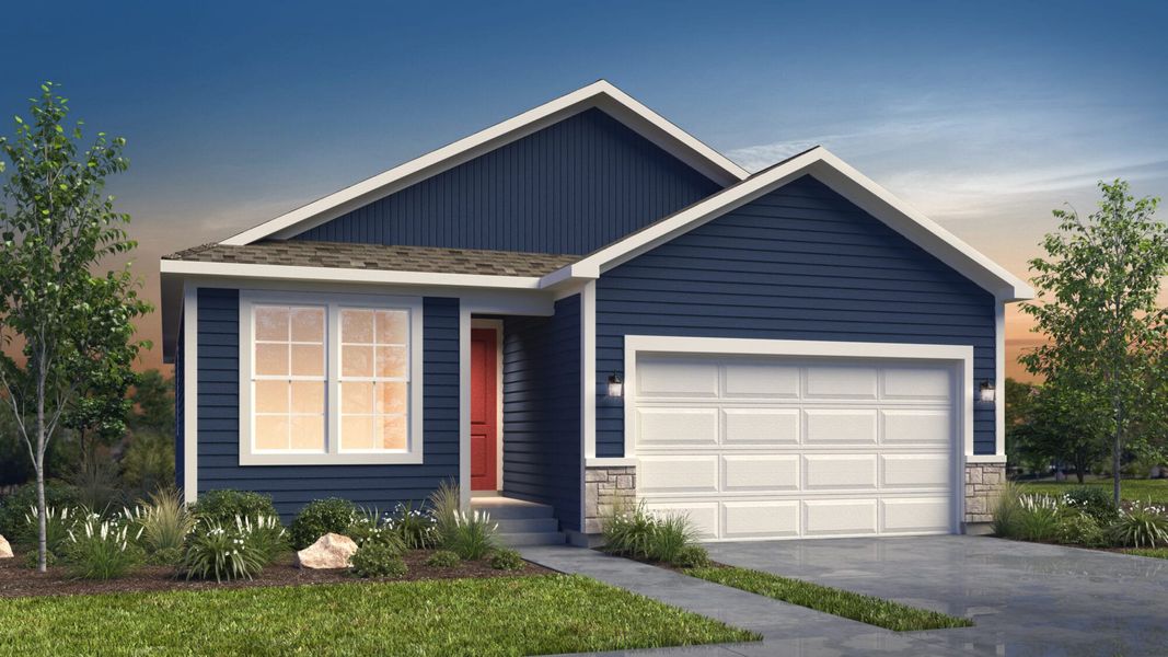 Representative exterior photo of a completed home built from the Juniper by View Homes in Aspen Ranch, Fountain, CO (Image 2).