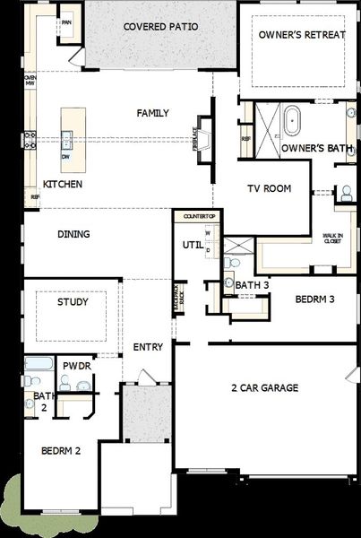 2D floor plan layout of this home in The Ridge at Victory, Litchfield Park, AZ (Image 4).