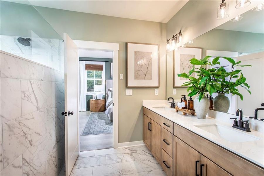 Furnished interior view inside a new home in Wisteria at GreenHouse, Marietta (Image 9).