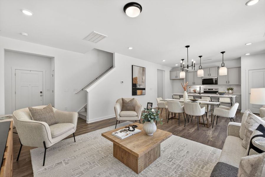 Furnished interior view inside a new home in White Oak Creek Crossing, Angier (Image 12).