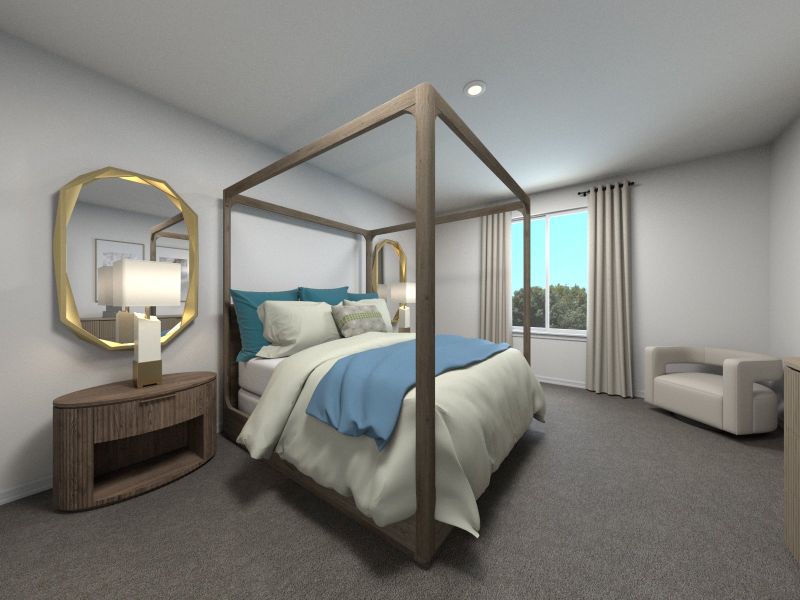 Rendering of the Zion Primary Bedroom