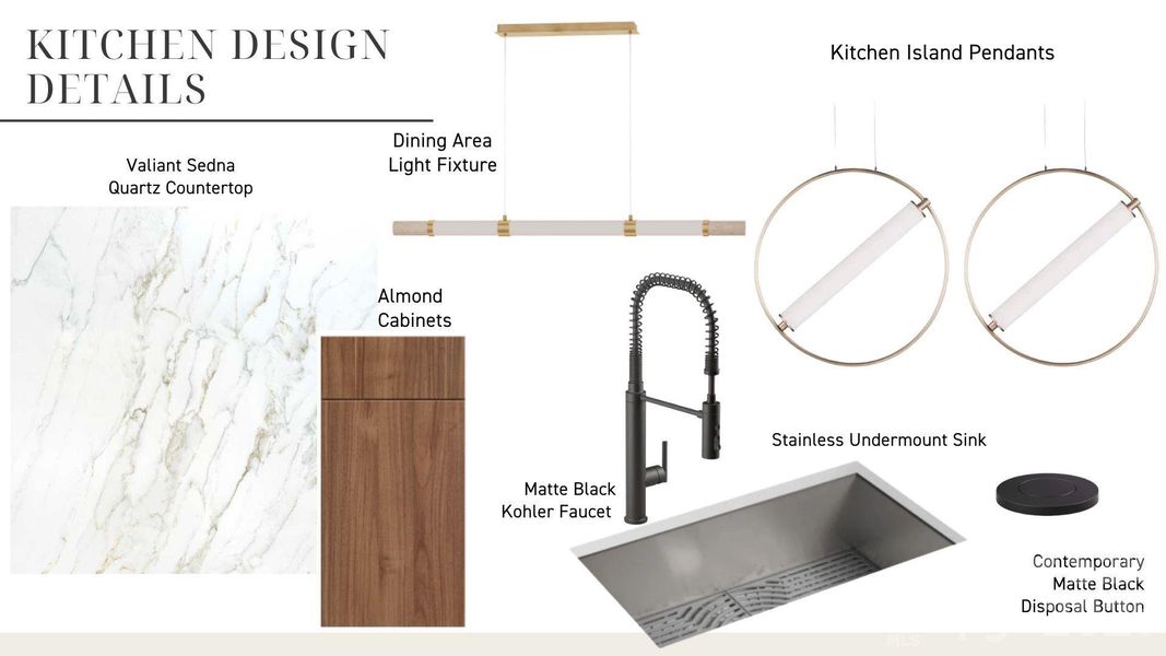 Design subject to change based on pricing and availability