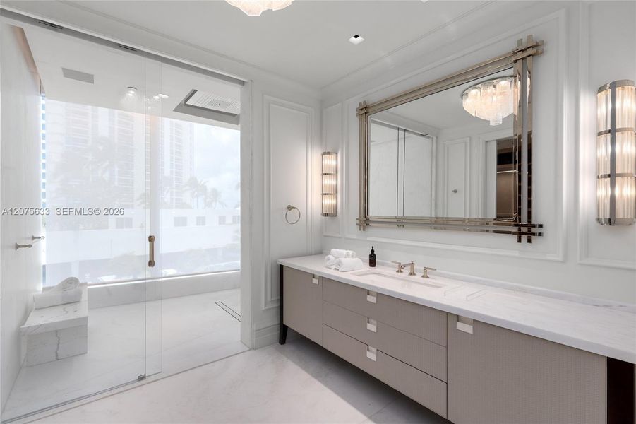 Furnished interior view inside a new home in , Sunny Isles Beach (Image 48).