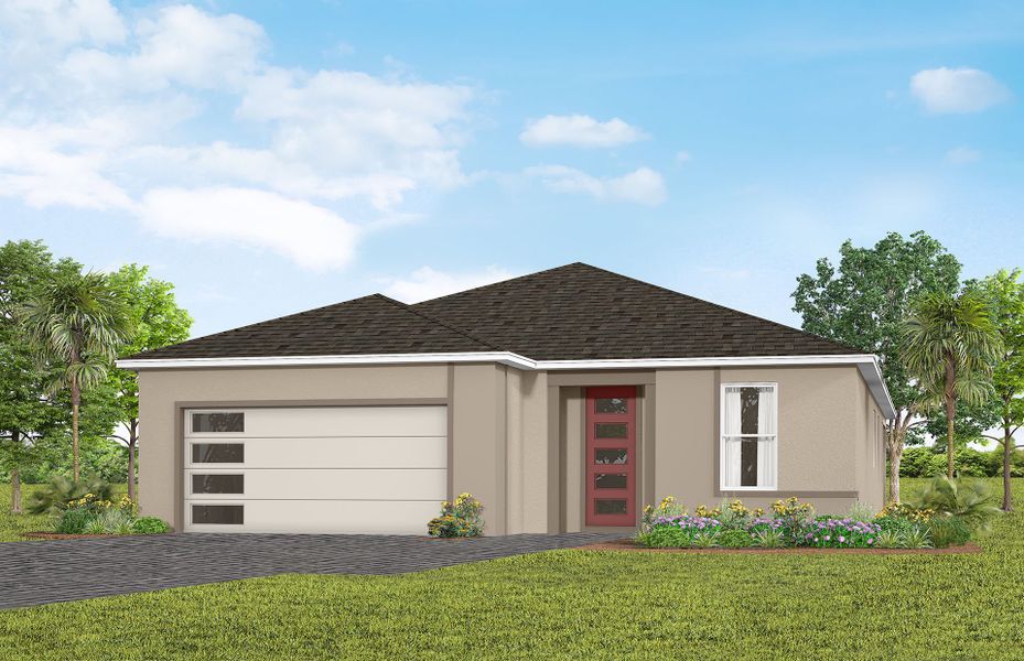 Representative exterior photo of a completed home built from the Mainstay by Del Webb in Del Webb Lakehaven, Clermont, FL (Image 13).