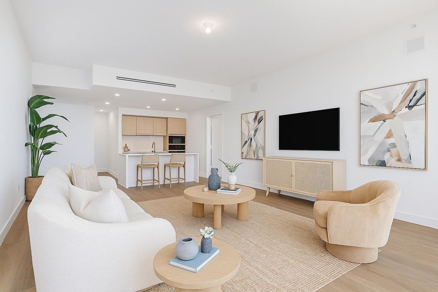 Virtually staged living area Virtually staged living area