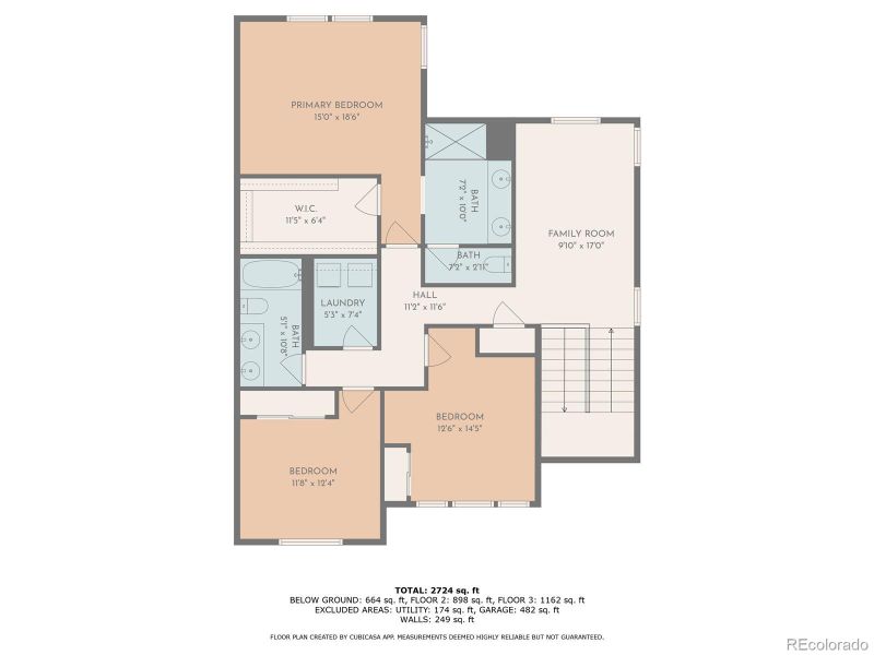 Upper level floor plan Upper level floor plan
