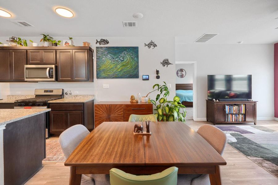 Furnished interior view inside a new home in Stallion Run, Buda (Image 17).