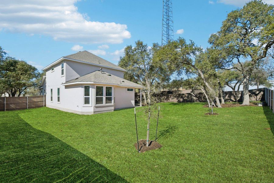 Exterior details and patio area of a home in Clear Creek, Round Rock (Image 24).