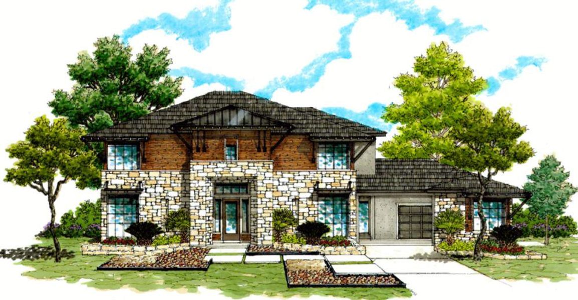 Representative rendering of the exterior for the 4408 by Texas Homes (Image 9).