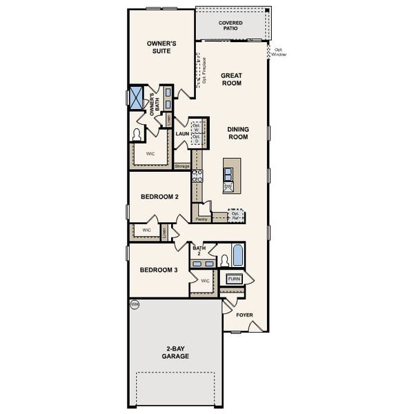 2D floor plan layout of this home in The Preserve at Camden Woods, Kingsland, GA (Image 4).