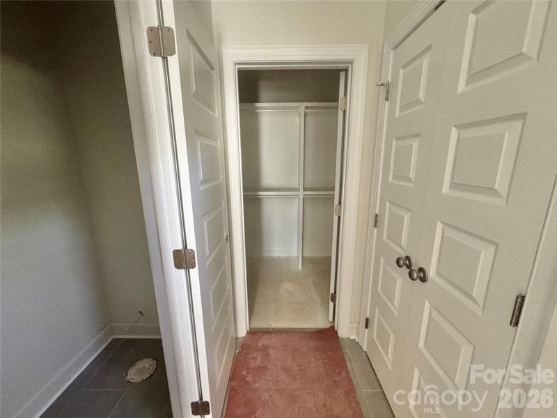 Large Linen & Walk in CLoset in Primary Bath