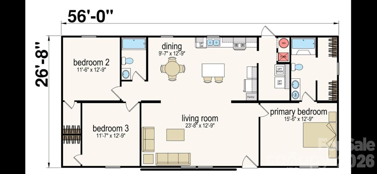 2D floor plan layout of this home in , Forest City, NC (Image 3).