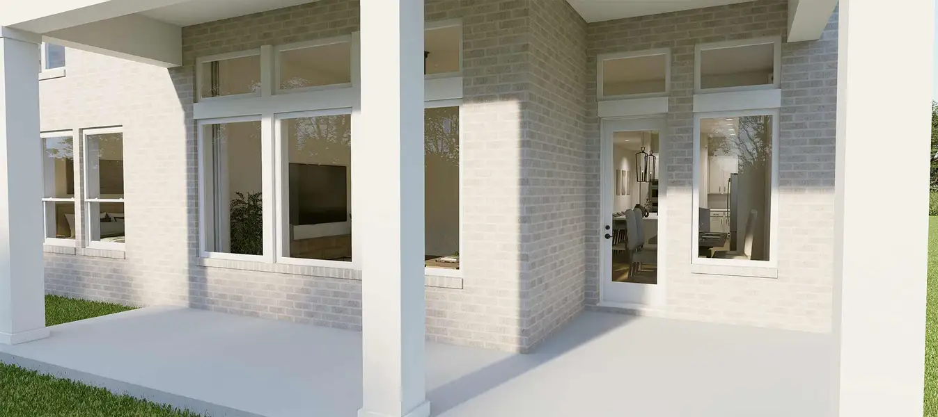 Representative exterior details of a home built from the The Larkspur by David Weekley Homes in Brookewater 55’ Homesites, Rosenberg (Image 4).