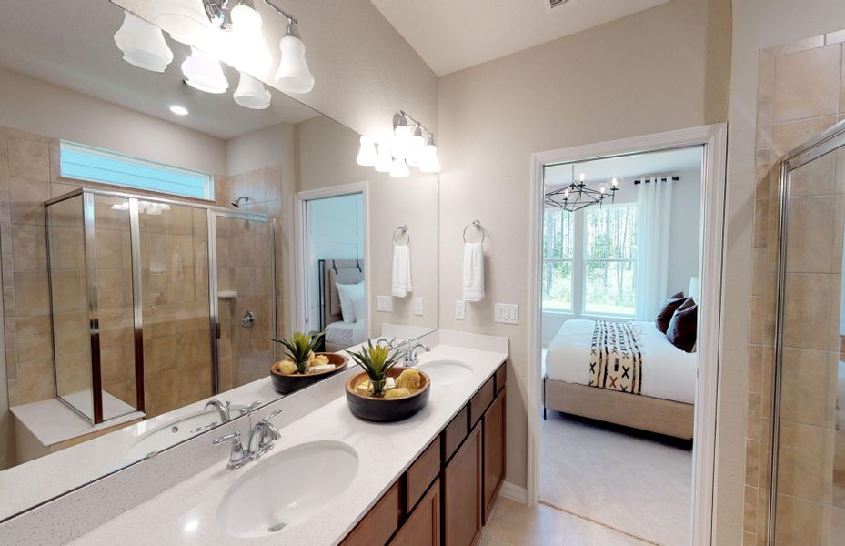 Prosperity Owner's Bath with Dual Sinks and Plenty of Cabinets