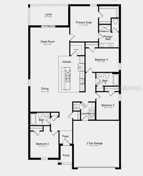 2D floor plan layout of this home in Westview, Kissimmee, FL (Image 2). 2D floor plan layout of this home in Westview, Kissimmee, FL (Image 2).