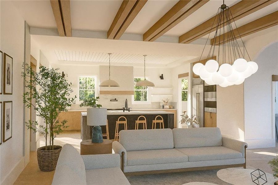 Furnished interior view inside a new home in Echo at Crabapple, Milton (Image 12).