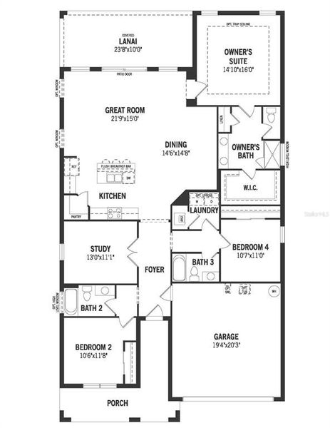 2D floor plan layout of this home in Windwater, Parrish, FL (Image 6).