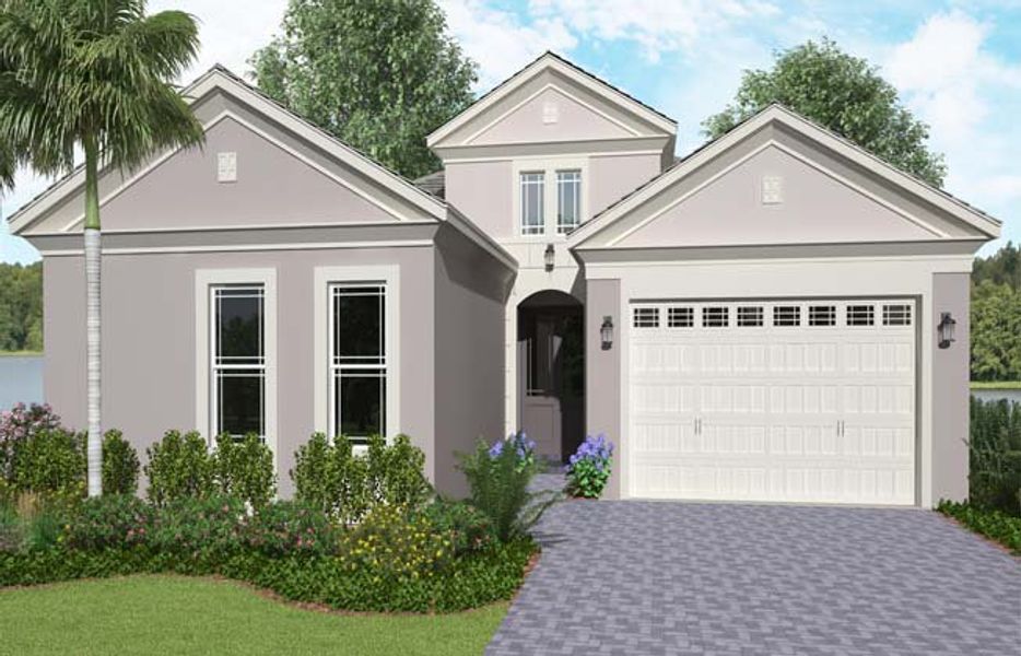 Representative exterior photo of a completed home built from the Kingfisher Grand by Minto Communities in Westlake, Loxahatchee, FL (Image 2).