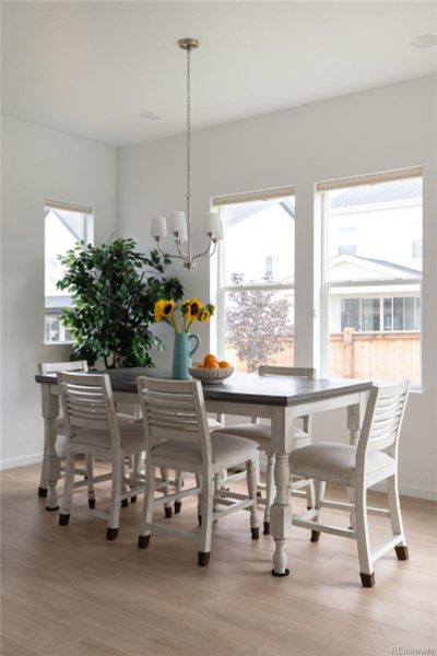 Furnished interior view inside a new home in Trailstone Destination Collection, Arvada (Image 27).