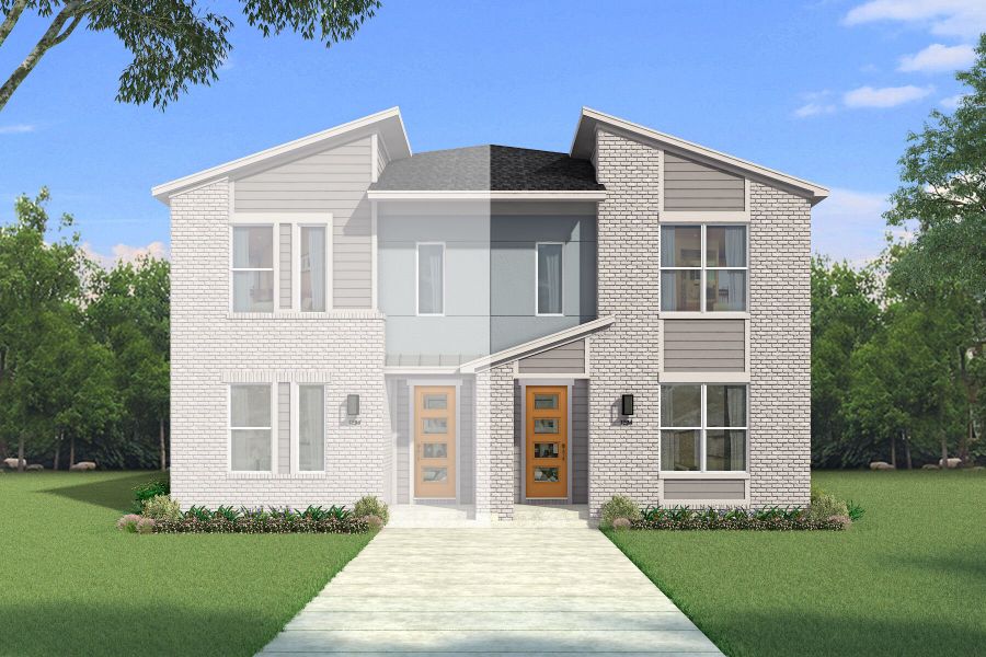 Representative exterior photo of a completed home built from the Carlisle by Mattamy Homes in Collin Creek, Plano, TX (Image 6).