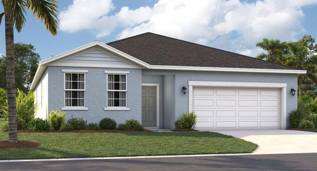 Front exterior of a new home in Brack Ranch, St. Cloud, FL, highlighting curb appeal (Image 1). Front exterior of a new home in Brack Ranch, St. Cloud, FL, highlighting curb appeal (Image 1).