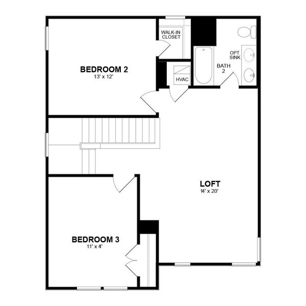 2D floor plan layout of this home in Traditional Homes at Easton Park, Austin, TX (Image 6).