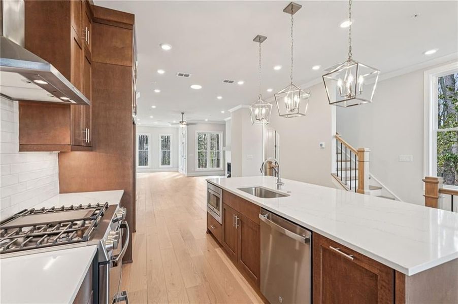 Spacious and open layout gives you plenty of space to design and place larger furniture pieces.