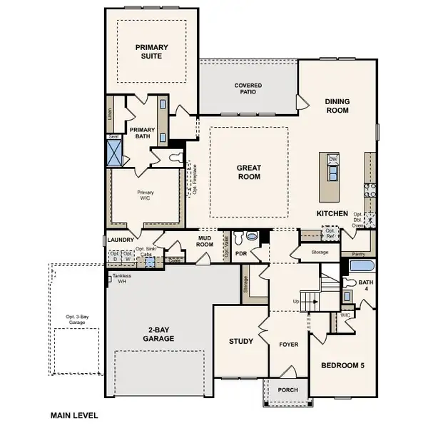 2D floor plan layout for the Greycliff by Century Communities in Overland Grove, Forney, TX (Image 3).