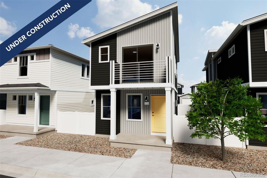 Front exterior of a new home in Reunion, Commerce City, CO, highlighting curb appeal (Image 24).