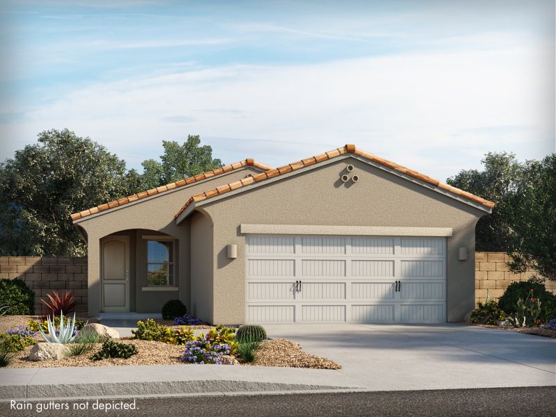 Representative exterior photo of a completed home built from the Meadow by Meritage Homes in La Estancia - Homestead, Tucson, AZ (Image 15).