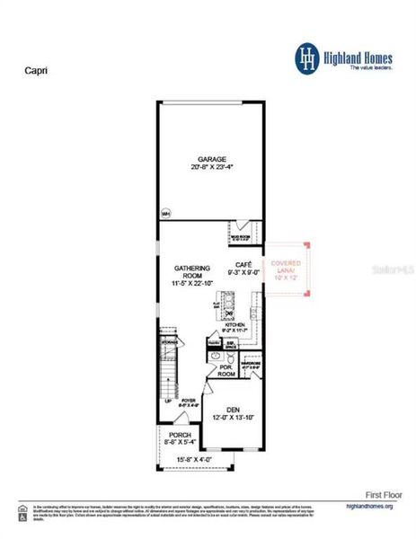2D floor plan layout of this home in Estates at Hickory Cove - Bungalows, St. Cloud, FL (Image 2).