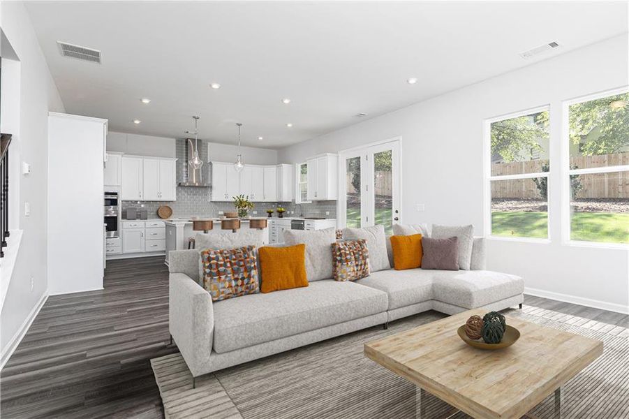 Furnished interior view inside a new home in The Beacon at Old Peachtree Single Family Homes, Lawrenceville (Image 17).