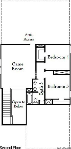 2D floor plan layout of this home in Garden Grove, San Antonio, TX (Image 3).
