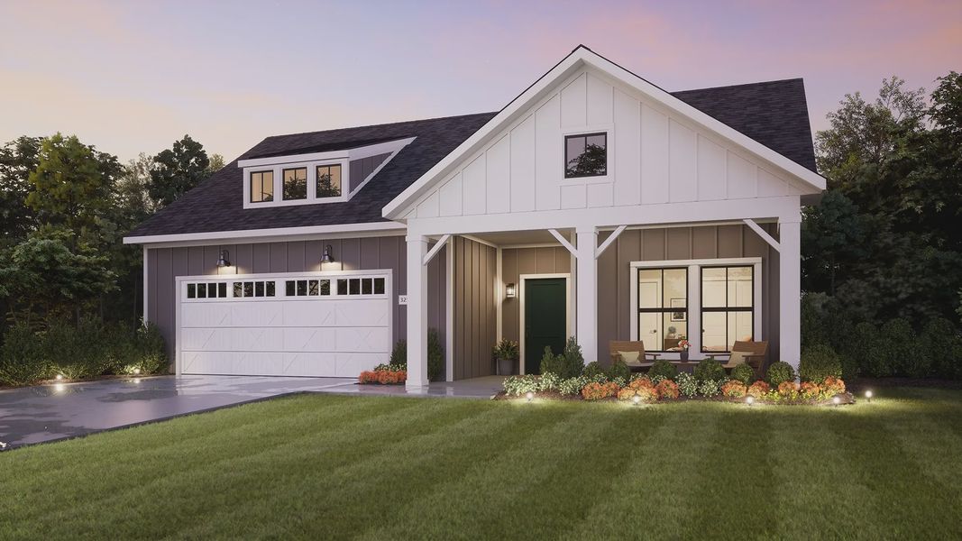 Representative exterior photo of a completed home built from the Promenade by Epcon Communities in Lakeside at Millican Reserve, College Station, TX (Image 26).