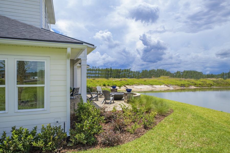 Representative exterior details of a home built from the Ortega by Riverside Homes in Hidden Creek at SilverLeaf, St. Augustine (Image 4). Representative exterior details of a home built from the Ortega by Riverside Homes in Hidden Creek at SilverLeaf, St. Augustine (Image 4).
