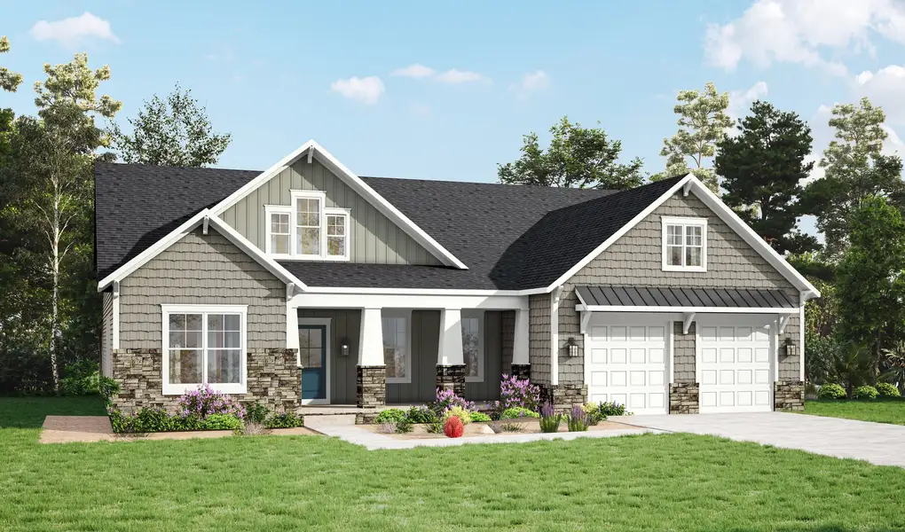 Representative exterior photo of a completed home built from the Charleston by Caruso Homes in Sauls Landing, Zebulon, NC (Image 16).