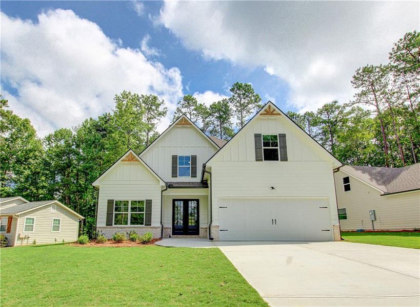 Front exterior of a new home in , Villa Rica, GA, highlighting curb appeal (Image 29).
