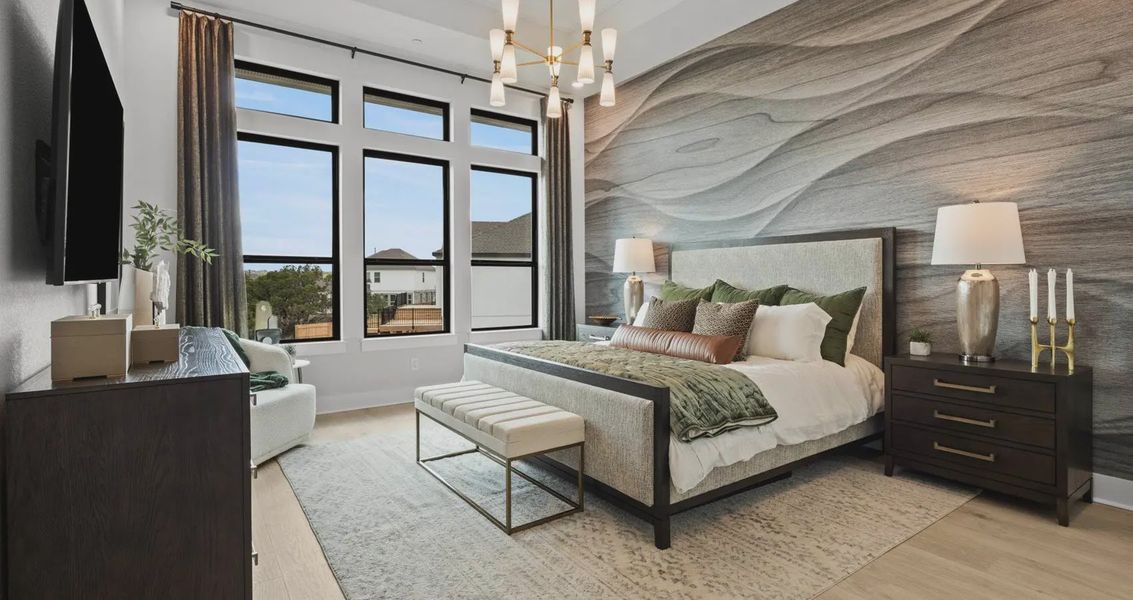 Representative furnished interior of a home built from the Stetson by Chesmar Homes in Sweetwater, Austin (Image 16).
